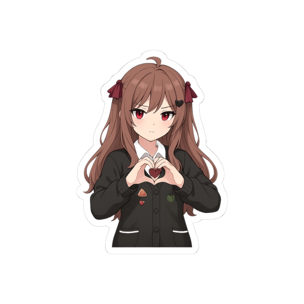 Evil Neuro Sama Heart Sticker | Mischievous VTuber Decal