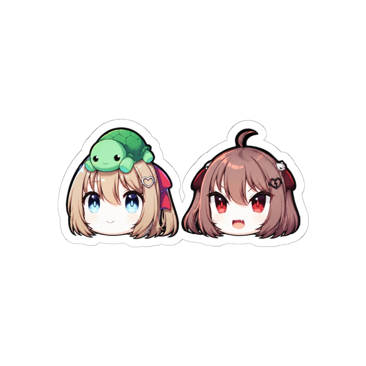 Neuro-sama and Evil - Vinyl Peeker Stickers